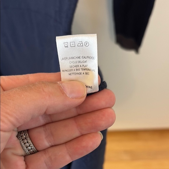 Navy and Gray Long Sleeve Dress - Picture 4 of 5